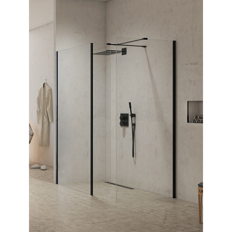 Kabina walk-in narożna 90/90/70 New Modus Black New Trendy (EXK-0065/EXK-0097/EXK-0090)