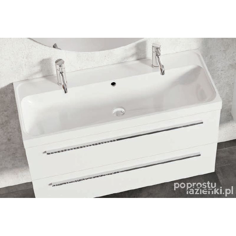 Zestaw szafka z umywalką 100 Kwadro Plus White Elita (166714 + 22052011N)