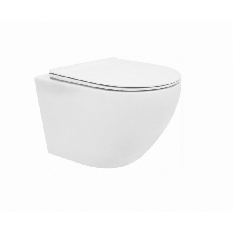Miska WC podwieszana z deską Carlo Mini Rimless Flat Rea (REA-C2760)