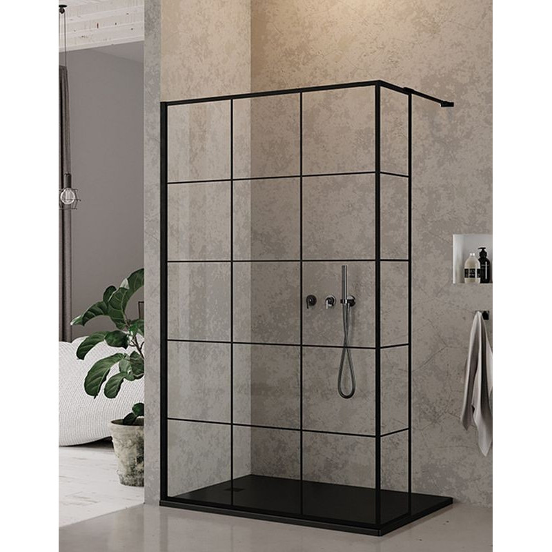 Kabina walk-in 130x30x200 New Modus Black New Trendy (EXK-0262/EXK-0255)