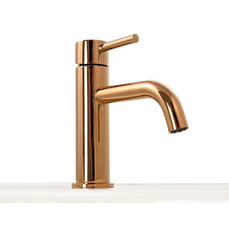 Bateria umywalkowa niska Lungo Rose Gold Rea (REA-B4500)