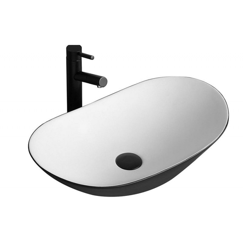Umywalka nablatowa 60 Royal Black White Rea (REA-U6600)