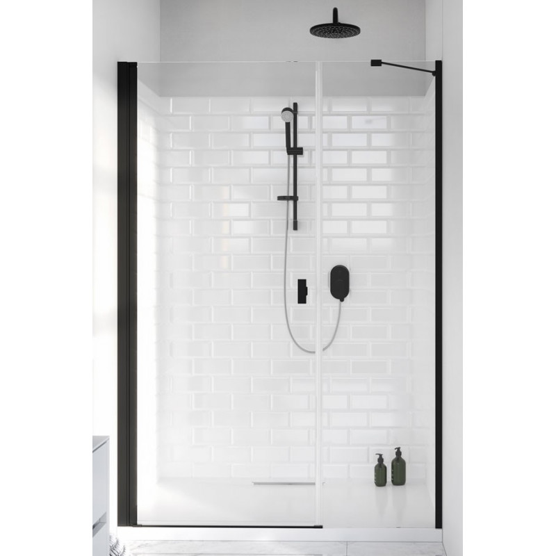 Drzwi prysznicowe 100 LEWE Nes 8 DWS I Black Radaway (10078100-54-01L + 10078111-01-01)