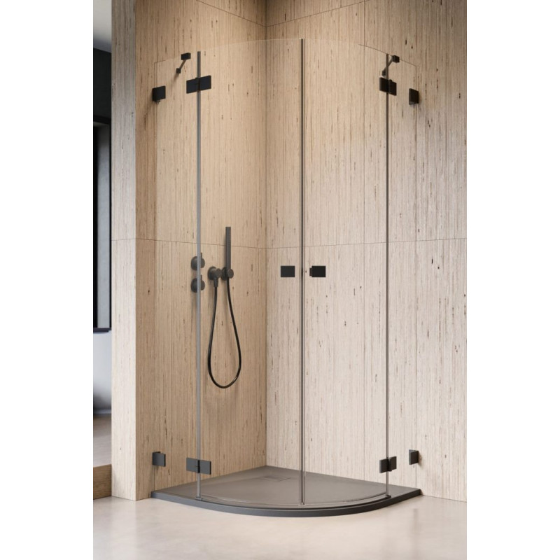 Kabina półokrągła 80x80 Essenza Pro PDD Black Radaway (10095080-54-01L + 10095080-54-01R)