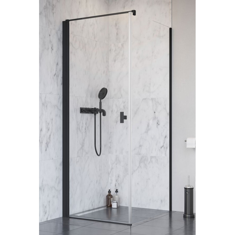 Kabina prostokątna 90x70 Lewa Nes 8 KDJ I Black Radaway (10072090-54-01L + 10089070-01-01)