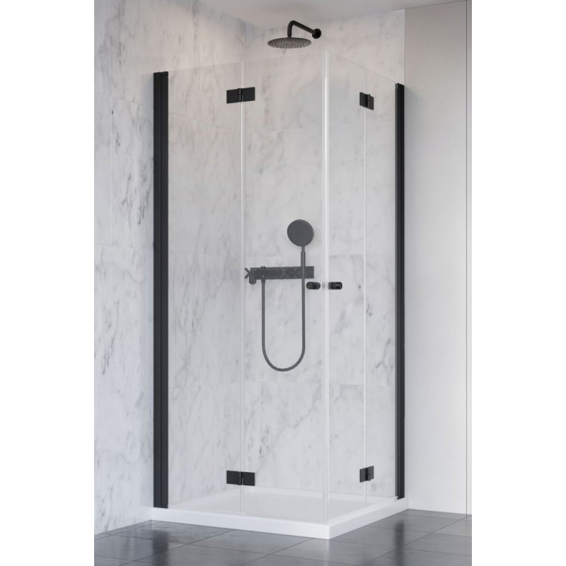 Kabina prostokątna 100x80 Nes 8 KDD B Black Radaway (10074100-54-01L + 10074080-54-01R)