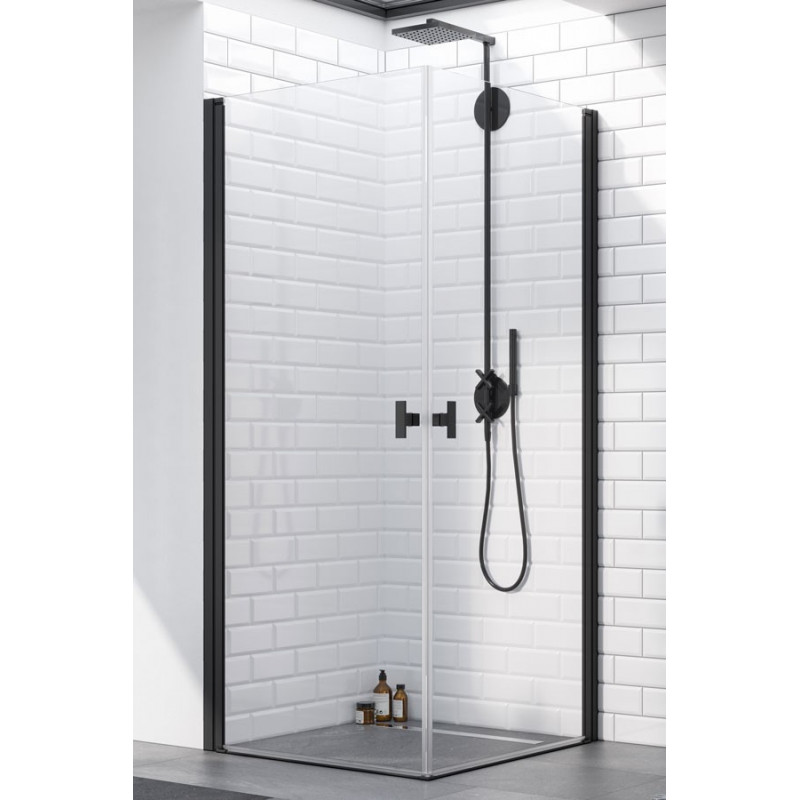 Kabina prostokątna 100x80 Nes 8 KDD I Black Radaway (10071100-54-01L + 10071080-54-01R)