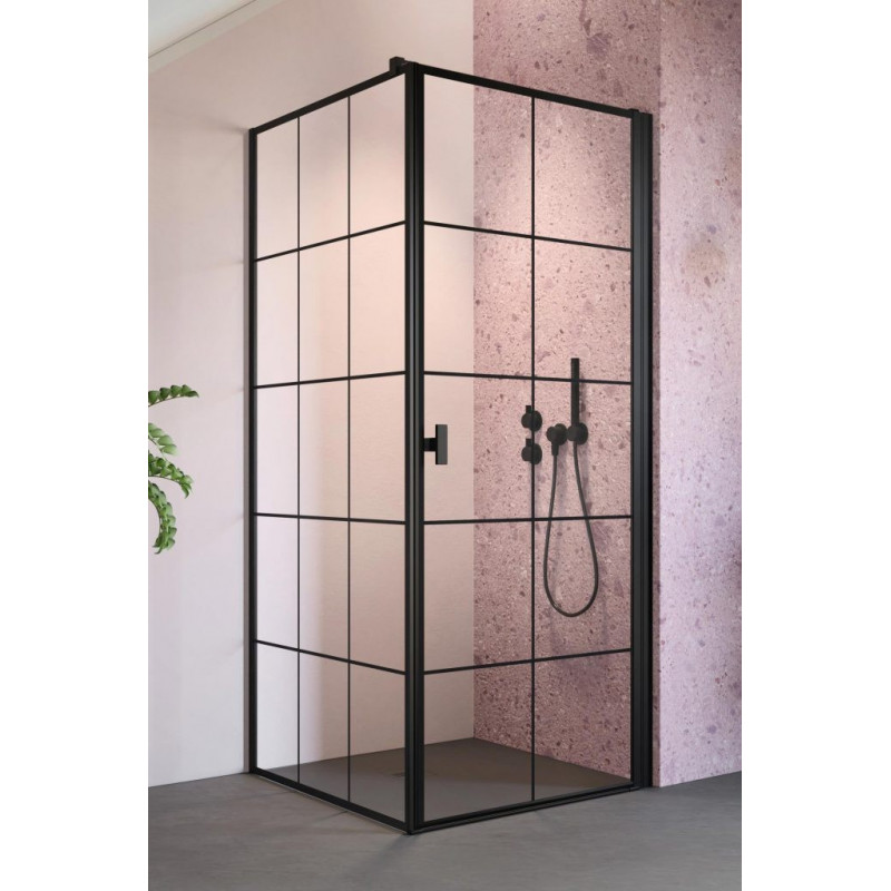 Kabina prostokątna 90x75 Nes KDJ I Black Facktory Radaway (10022090-54-55L + 10039075-54-55)
