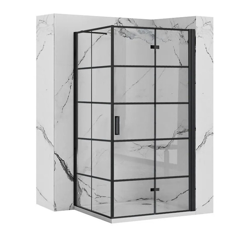 Kabina kwadratowa 80x80 Molier Black Rea (REA-K8537+REA-K8412)