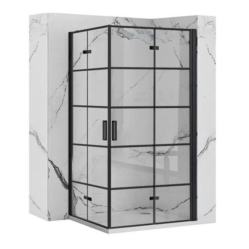 Kabina prostokątna 80x90 Molier Black Double Rea (REA-K8537+REA-K8538)