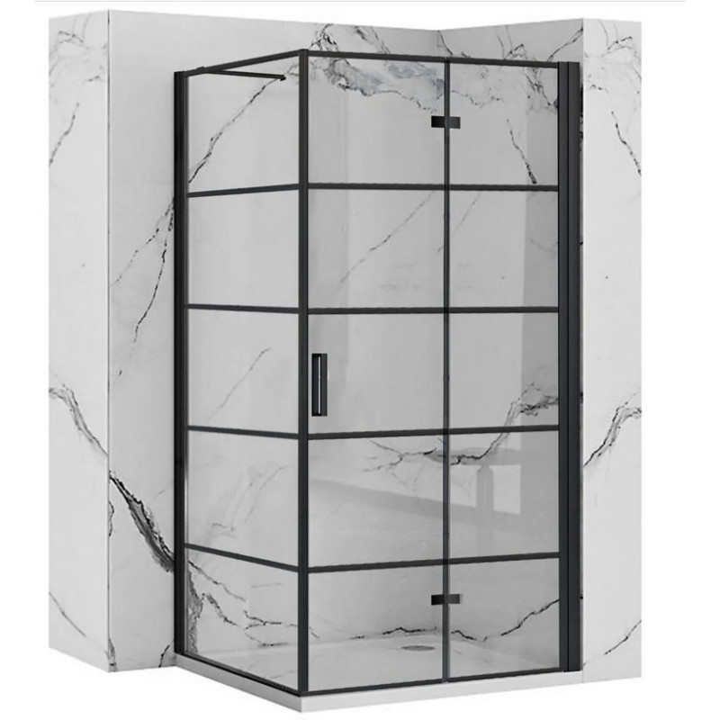 Kabina prostokątna 100x80 Molier Black Rea (REA-K6963+REA-K8412)