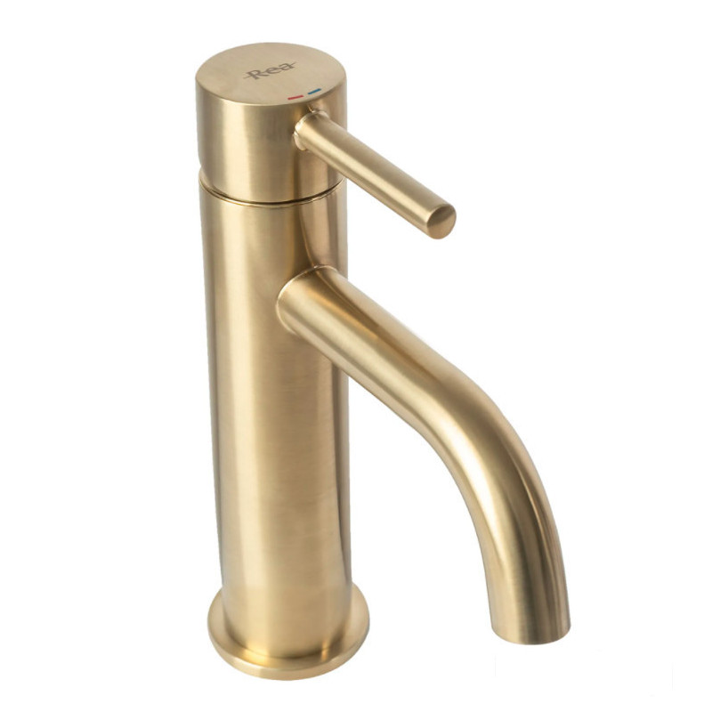 Bateria umywalkowa niska szczotkowana Lungo Gold Matt Rea (REA-B4527)