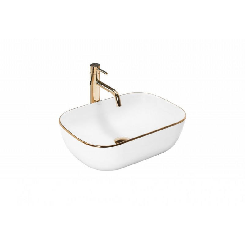 Umywalka nablatowa 46 Belinda Gold Edge Rea (REA-U8736)