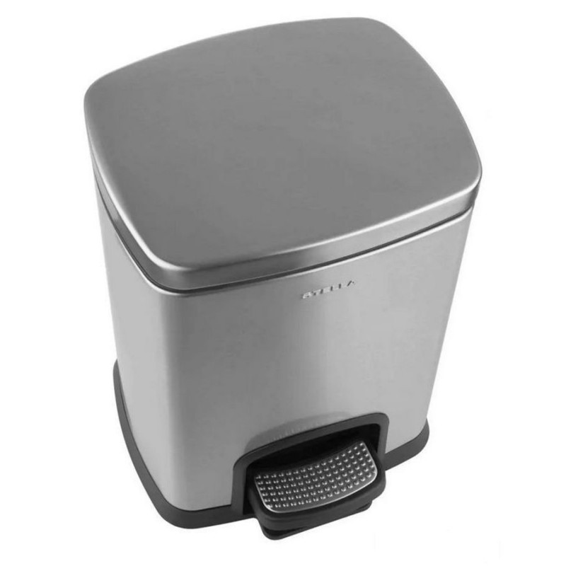 Kosz pedałowy PREMIUM prostokątny 5L srebrny Stella (20.20305)