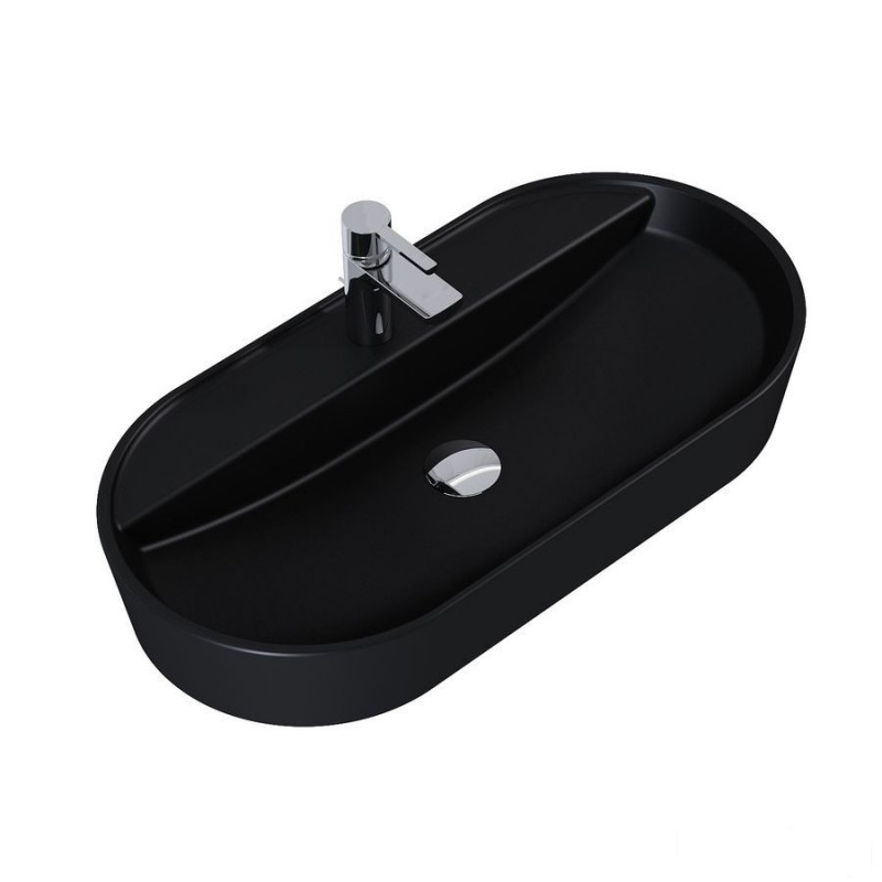 Umywalka nablatowa 80 black matt Babette Elita (RE040820017160)