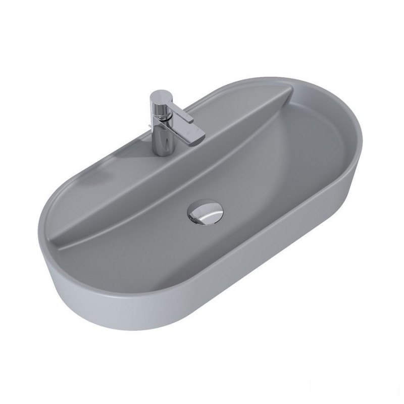 Umywalka nablatowa 80 light grey matt Babette Elita (145107)
