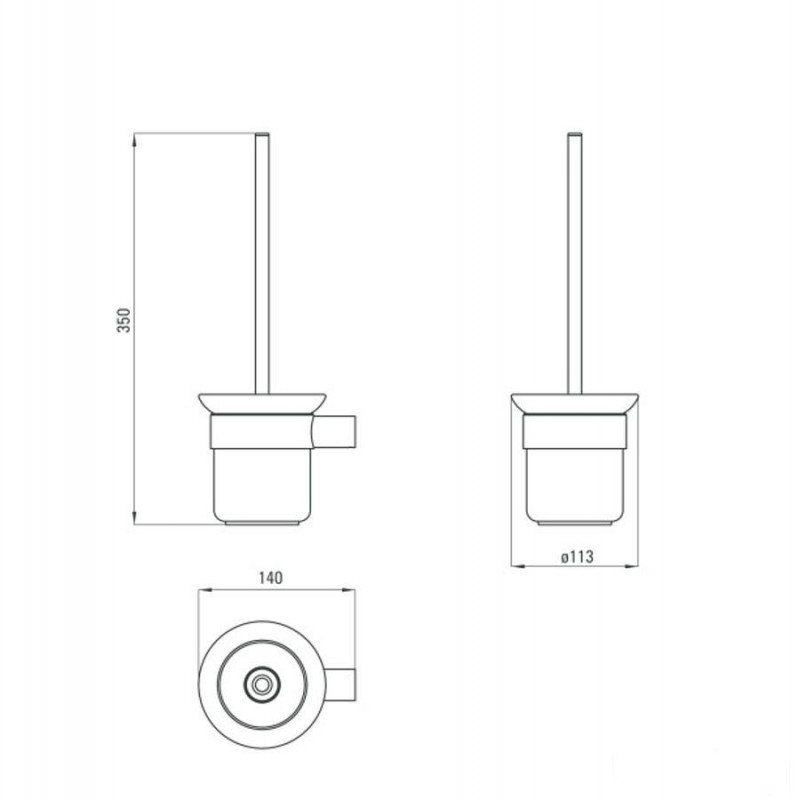 Szczotka wisząca WC z pojemnikiem Round Deante (ADR N711)