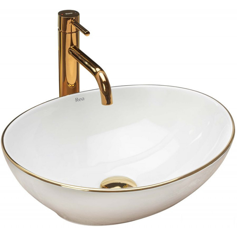Umywalka nablatowa 41 Sofia Gold Edge Rea (REA-U3287)