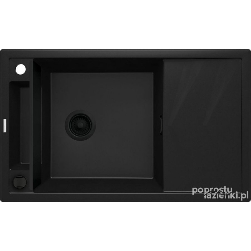 Magnetic Zlewozmywak granitowy magnetyczny 1-komorowy z ociekaczem - nero Deante (ZRM N113)