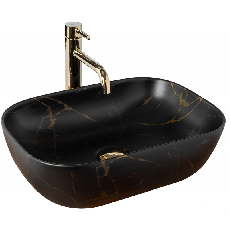 Umywalka nablatowa 46 Belinda Black Marble Matt Rea (REA-U8908)
