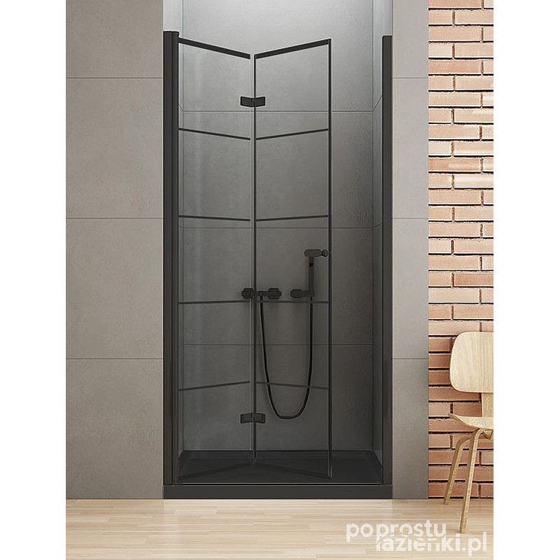 Drzwi wnękowe składane 90x195 New Soleo Black New Trendy (D-0283A)