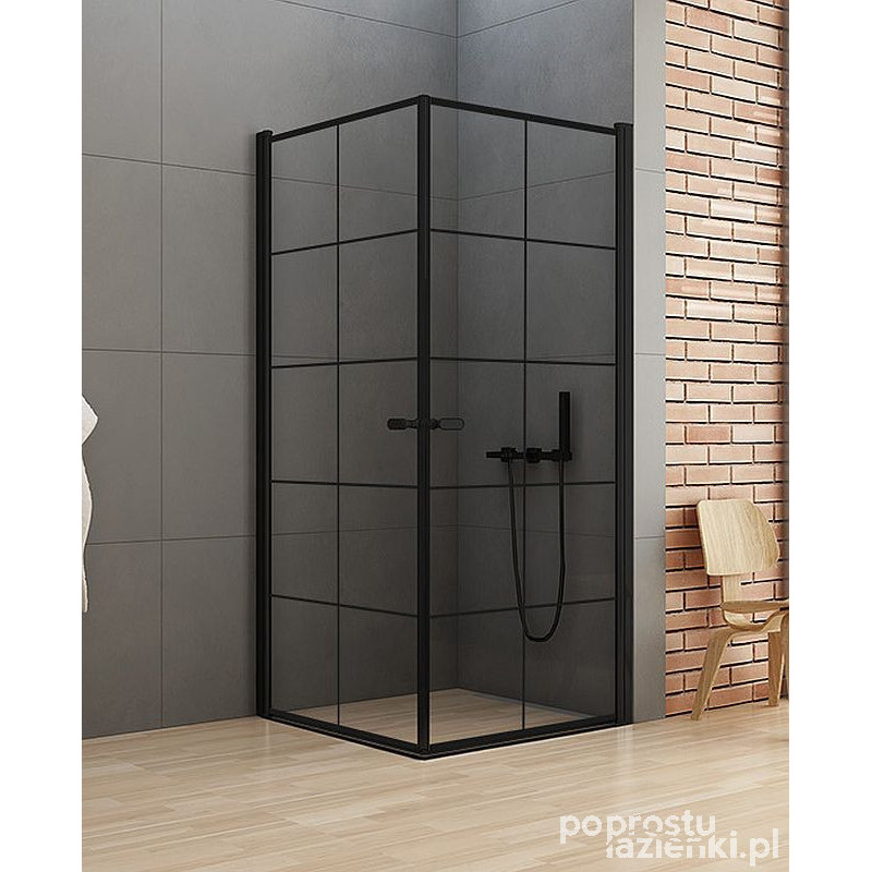 Kabina kwadratowa 90x90 New Soleo Black New Trendy (D-0285A/D-0285A)