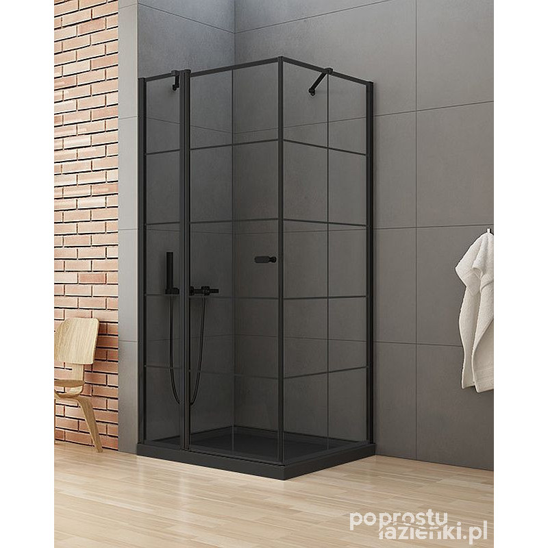 Kabina kwadratowa 90x90 New Soleo Black New Trendy (K-0579)