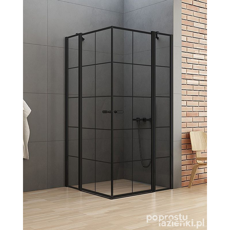 Kabina kwadratowa 90x90 New Soleo Black New Trendy (K-0580)