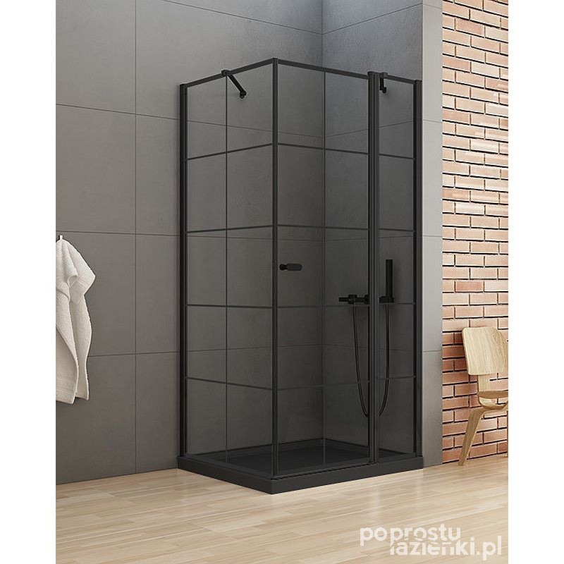 Kabina kwadratowa 90x90 New Soleo Black New Trendy (K-0581)