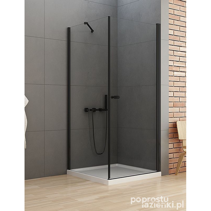 Kabina prostokątna 100x110 New Soleo Black New Trendy (D-0232A/D-0148B)