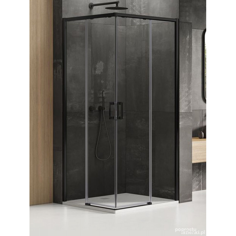 Kabina prostokątna 90x110 Prime Black New Trendy (D-0314A/D-0319A)