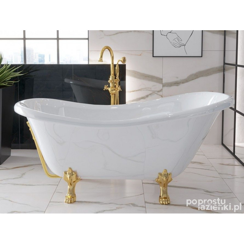 Wanna wolnostojąca Otylia łapy złote 170x77 Besco (WKO-170W+ZL)