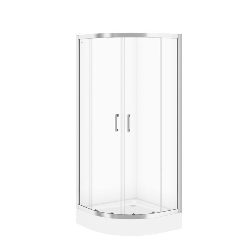 SET B161: Kabina BASIC półokrągła 80 x 185 z brodzikiem TAKO 80 x 16 Basic kabiny Cersanit (S601-117)