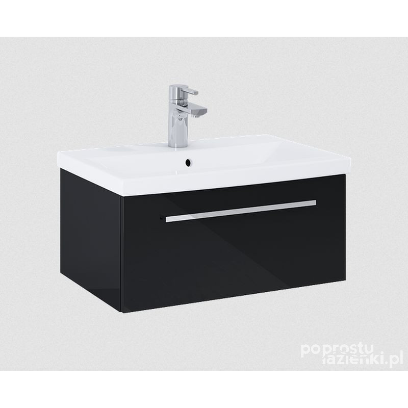 Szafka z umywalką 60 Kwadro Plus Black Elita (167644 + 22052008N)