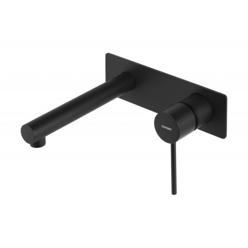 Bateria umywalkowa podtynkowa Lugo czarna z wylewką Corsan (CMB7515BL)