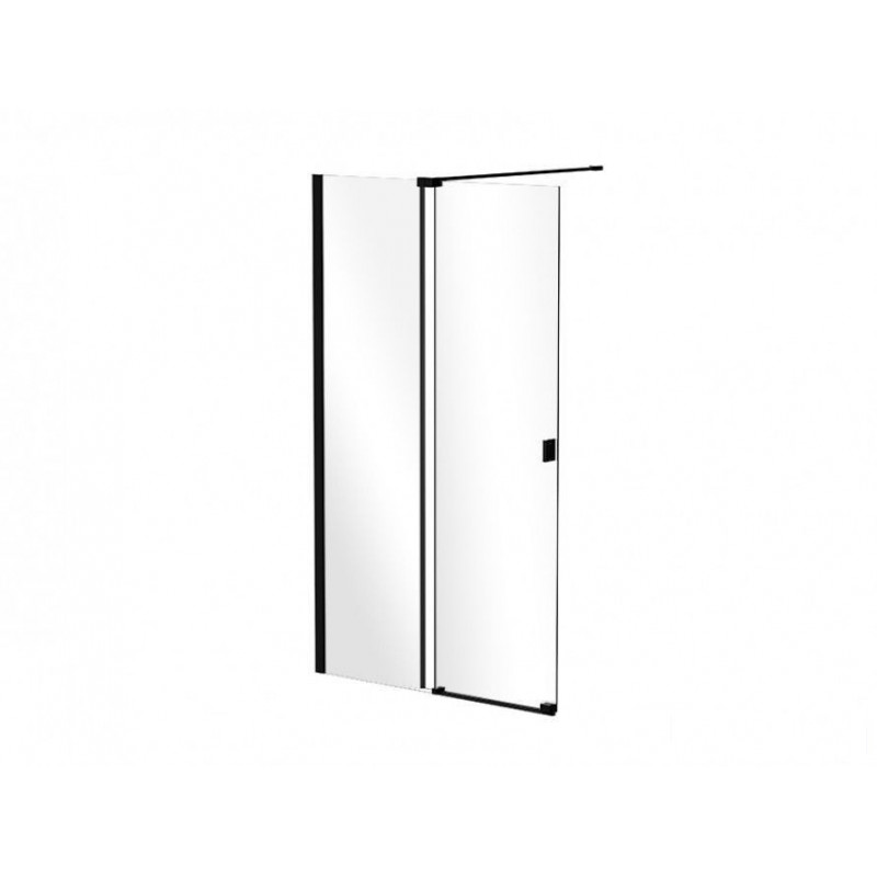 Kabina prysznicowa przesuwna walk-in 120x200 Vayo Black Besco (VYB-120-200C)