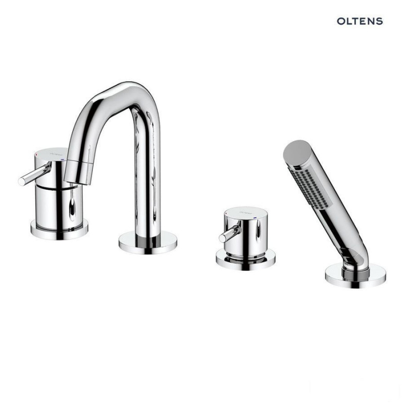 Bateria wannowo-prysznicowa kompletna 4-otworowa chrom 34200100 Molle Oltens (34200100)