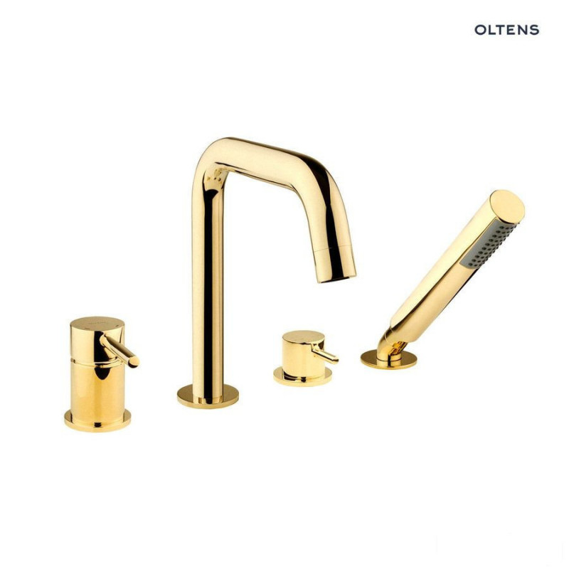 Bateria wannowo-prysznicowa kompletna 4-otworowa złota 34200800 Molle Oltens (34200800)