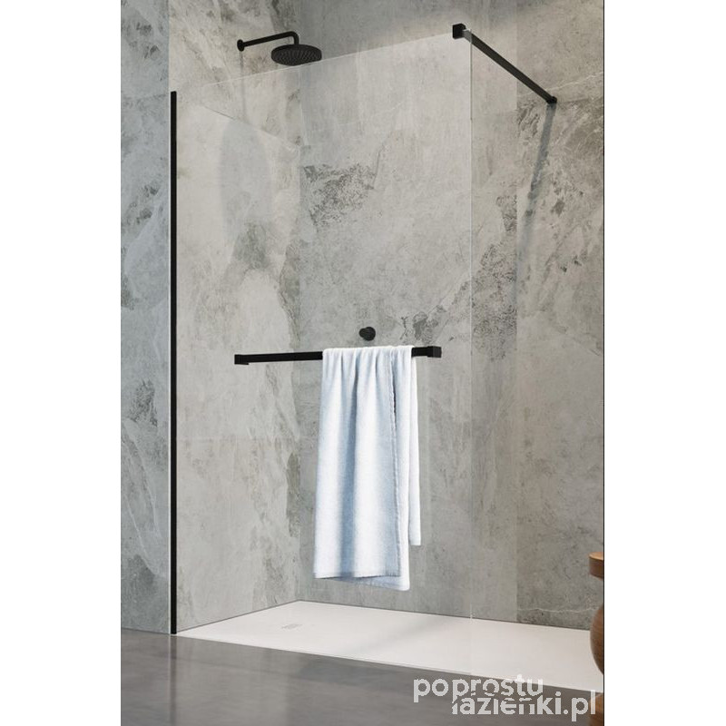 Kabina Walk-in 145 z wieszakiem Modo New II Black Radaway (389145-54-01W)