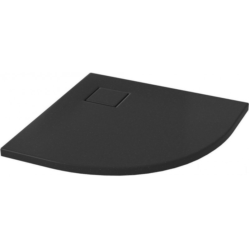 Brodzik półokrągły TAKO SLIM 90 x 4 czarny + syfon Cersanit (S932-164)