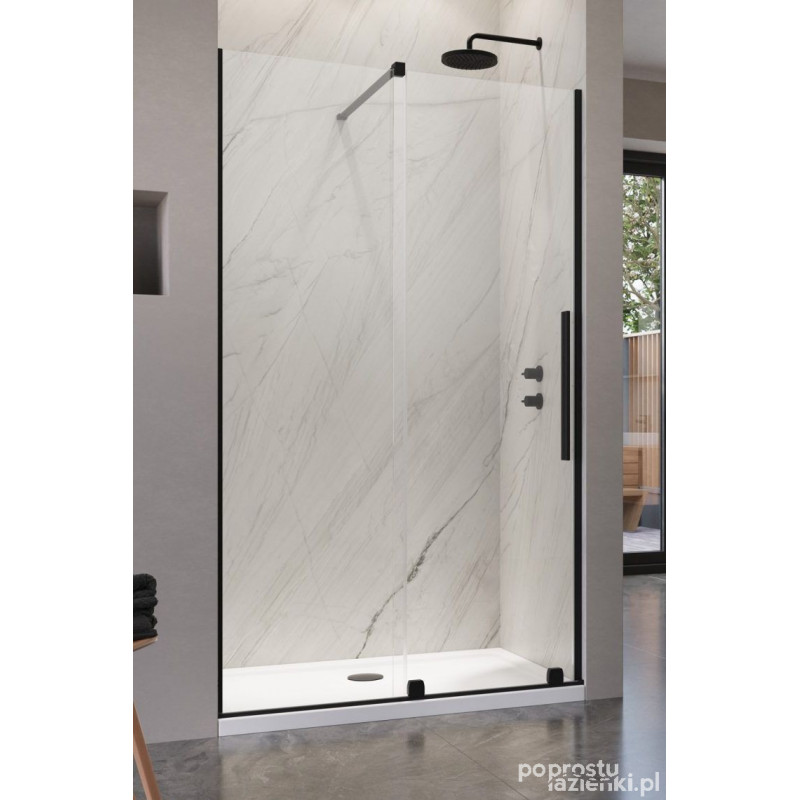 Drzwi wnękowe 130 Lewe Furo Black DWJ Radaway (10107672-54-01L + 10110630-01-01)
