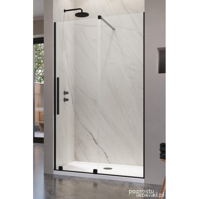 Drzwi wnękowe 130 Prawe Furo Black DWJ Radaway (10107672-54-01R + 10110630-01-01)