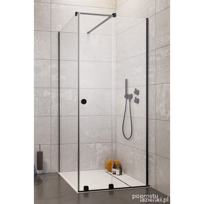 Kabina prostokątna 100x75 Prawa Furo Black KDJ RH Radaway (10104492-54-01RU + 10110510-01-01 + 10113075-01-01)