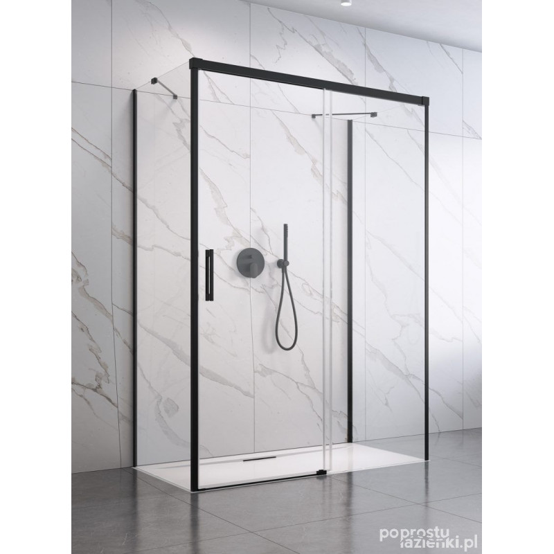 Kabina prysznicowa 120x80 Idea Black KDJ+S Radaway (10116120-54-01R + 387051-54-01L + 10117080-01-01)