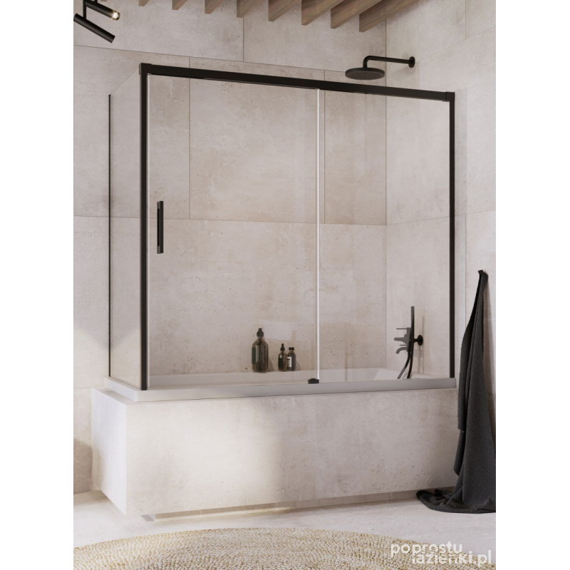 Zabudowa nawannowa 140x70 Prawa Idea Black PN DWJ+S Radaway (10042140-54-01R + 10005070-54-01L)