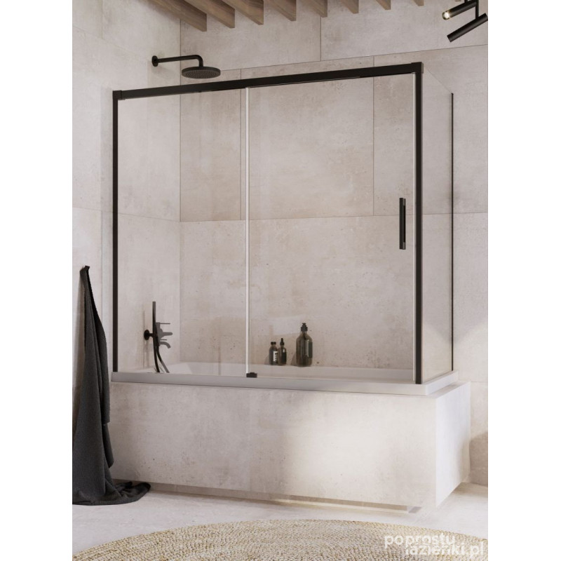 Zabudowa nawannowa 170x75 Lewa Idea Black PN DWJ+S Radaway (10042170-54-01L + 10005075-54-01R)