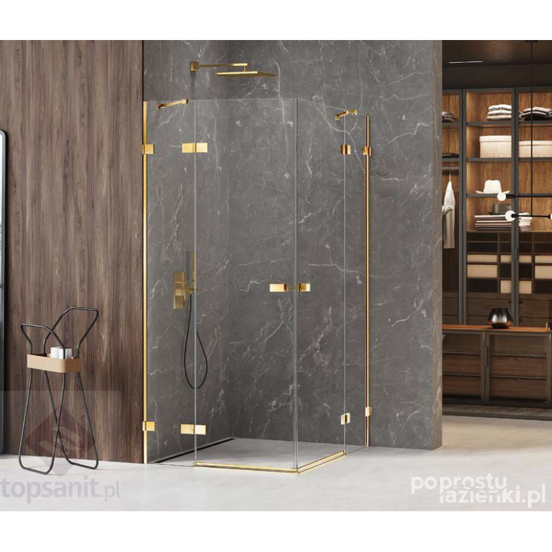 Kabina prostokątna120x80 Avexa Gold Shine New Trendy (EXK-1704)