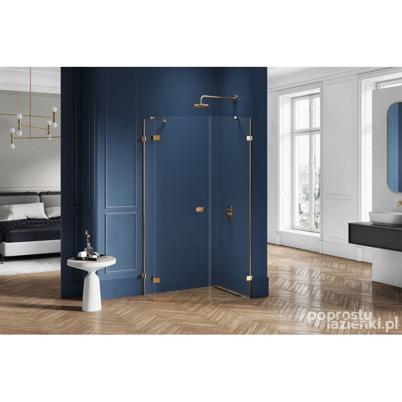 Kabina pięciokątna 100x80 Avexa Gold Brushed New Trendy (EXK-3860)