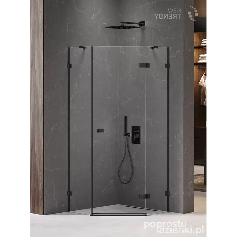Kabina pięciokątna 80x80 Avexa Black New Trendy (EXK-3874)