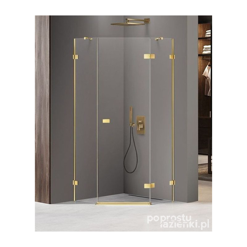 Kabina pięciokątna 80x80 Avexa Gold Brushed New Trendy (EXK-3852)